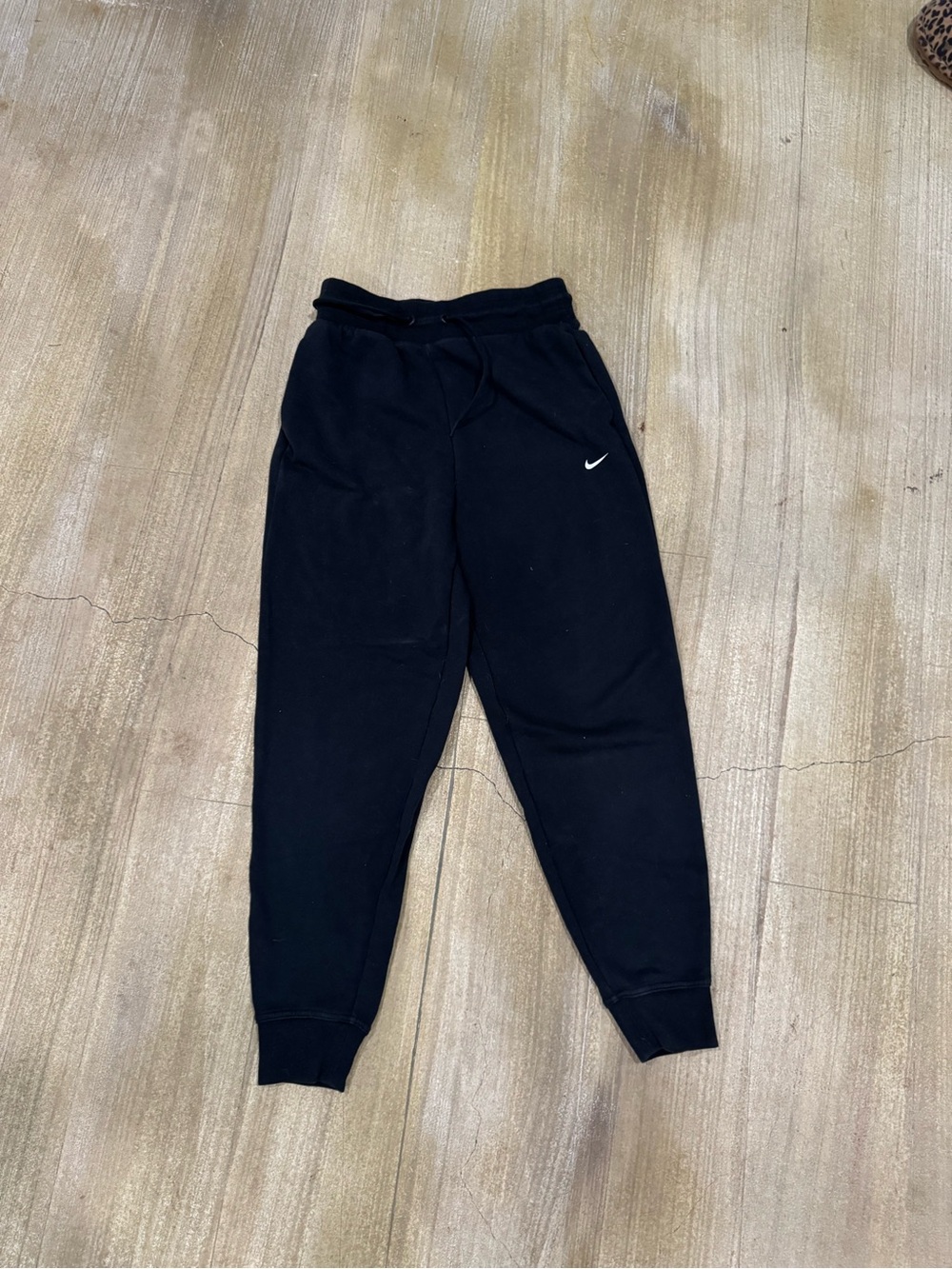 Nike Black Jogger Sweatpants with White Swoosh Accent
